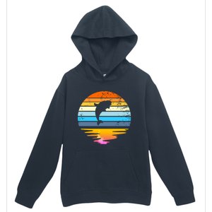 Beluga Whale Retro Sunset Save The Whales Beluga Meaningful Gift Urban Pullover Hoodie