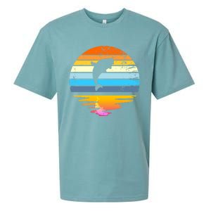 Beluga Whale Retro Sunset Save The Whales Beluga Meaningful Gift Sueded Cloud Jersey T-Shirt