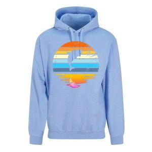 Beluga Whale Retro Sunset Save The Whales Beluga Meaningful Gift Unisex Surf Hoodie