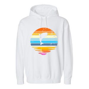 Beluga Whale Retro Sunset Save The Whales Beluga Meaningful Gift Garment-Dyed Fleece Hoodie