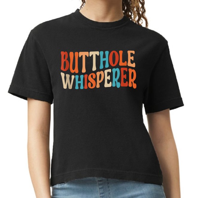 Butthole Whisperer Retro Sarcastic Jokes Funny Comfort Colors Boxy T-Shirt