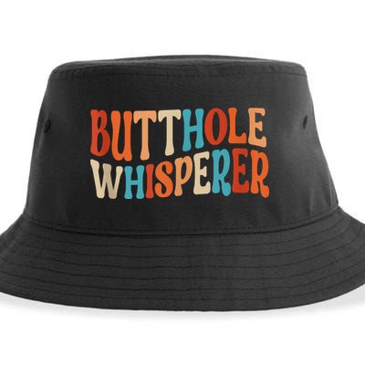 Butthole Whisperer Retro Sarcastic Jokes Funny Sustainable Bucket Hat