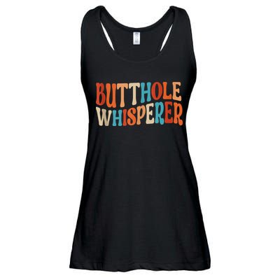 Butthole Whisperer Retro Sarcastic Jokes Funny Ladies Essential Flowy Tank