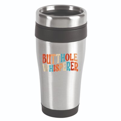 Butthole Whisperer Retro Sarcastic Jokes Funny 16oz Travel Tumbler