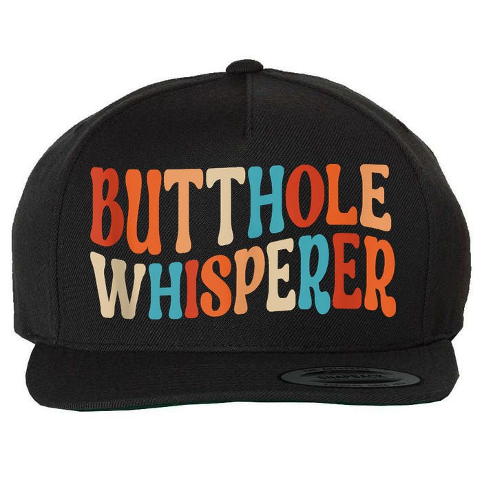 Butthole Whisperer Retro Sarcastic Jokes Funny Wool Snapback Cap