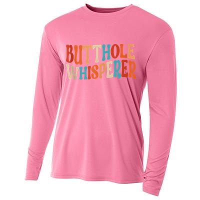 Butthole Whisperer Retro Sarcastic Jokes Funny Cooling Performance Long Sleeve Crew
