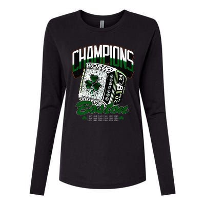 Boston World Ring 2024 Gift Womens Cotton Relaxed Long Sleeve T-Shirt