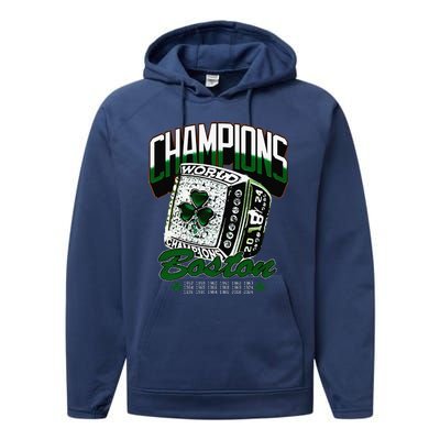 Boston World Ring 2024 Gift Performance Fleece Hoodie