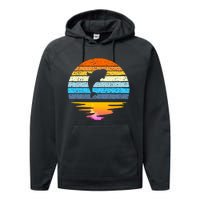 Beluga Whale Retro Sunset Save The Whales Beluga Meaningful Performance Fleece Hoodie