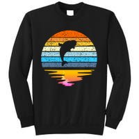 Beluga Whale Retro Sunset Save The Whales Beluga Meaningful Sweatshirt