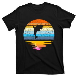 Beluga Whale Retro Sunset Save The Whales Beluga Meaningful T-Shirt