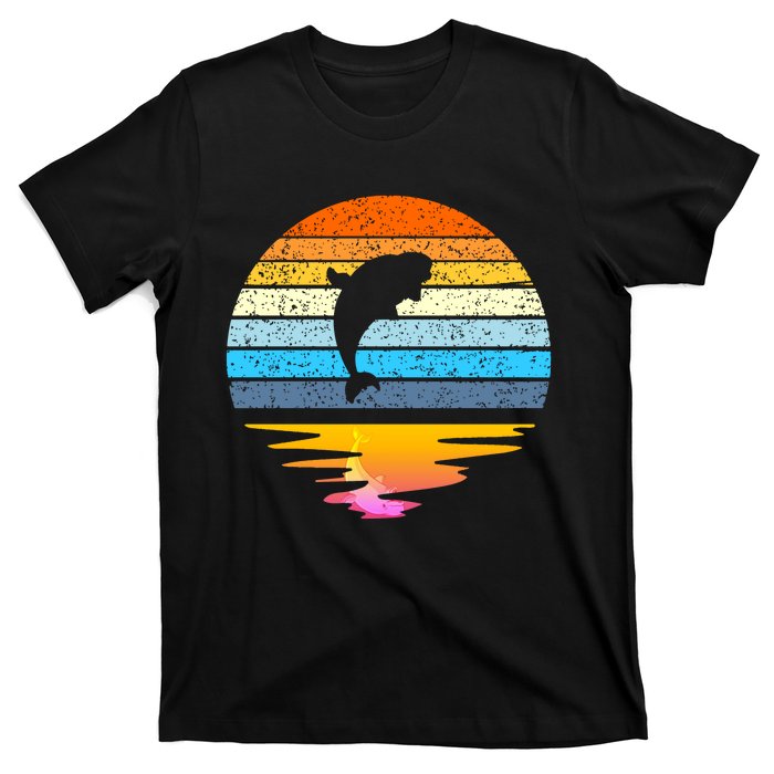 Beluga Whale Retro Sunset Save The Whales Beluga Meaningful T-Shirt