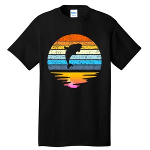 Beluga Whale Retro Sunset Save The Whales Beluga Meaningful Tall T-Shirt