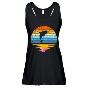 Beluga Whale Retro Sunset Save The Whales Beluga Meaningful Ladies Essential Flowy Tank