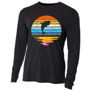 Beluga Whale Retro Sunset Save The Whales Beluga Meaningful Cooling Performance Long Sleeve Crew