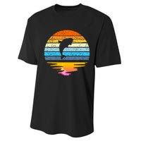 Beluga Whale Retro Sunset Save The Whales Beluga Meaningful Performance Sprint T-Shirt