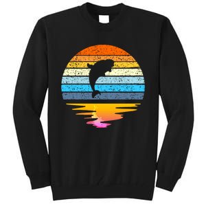 Beluga Whale Retro Sunset Save The Whales Beluga Meaningful Tall Sweatshirt