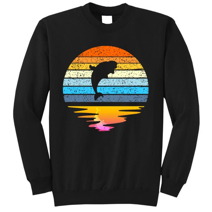 Beluga Whale Retro Sunset Save The Whales Beluga Meaningful Tall Sweatshirt