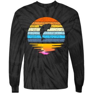 Beluga Whale Retro Sunset Save The Whales Beluga Meaningful Tie-Dye Long Sleeve Shirt