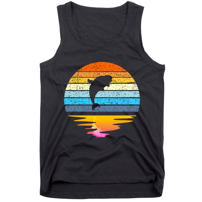 Beluga Whale Retro Sunset Save The Whales Beluga Meaningful Tank Top