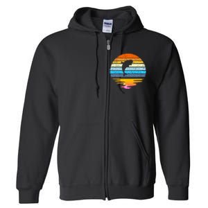 Beluga Whale Retro Sunset Save The Whales Beluga Meaningful Full Zip Hoodie