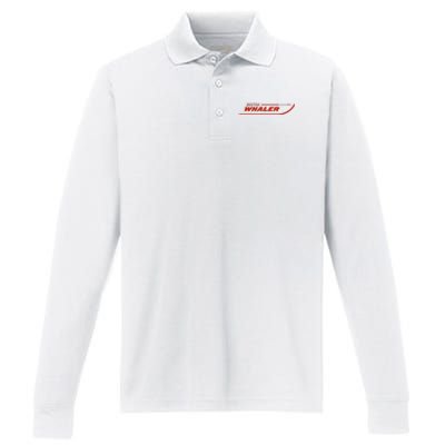 Boston Whaler Red Performance Long Sleeve Polo