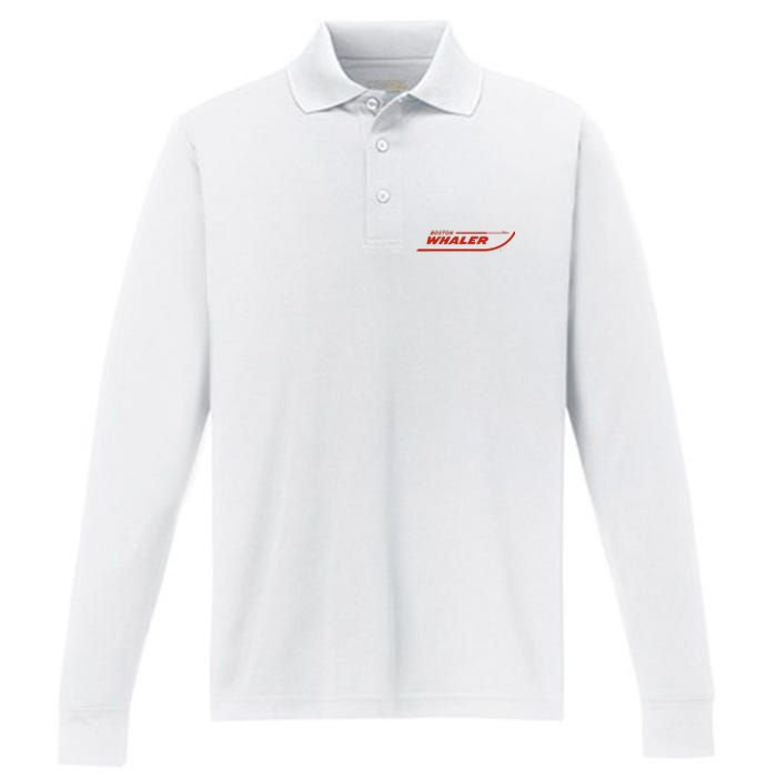 Boston Whaler Red Performance Long Sleeve Polo