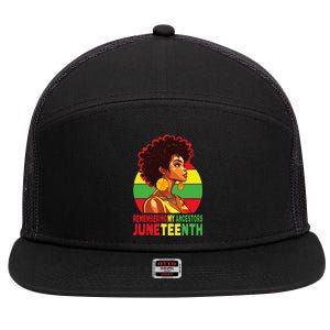 Black Women Remembering My Ancestors Juneteenth 7 Panel Mesh Trucker Snapback Hat