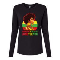 Black Women Remembering My Ancestors Juneteenth Womens Cotton Relaxed Long Sleeve T-Shirt