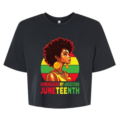 Black Women Remembering My Ancestors Juneteenth Bella+Canvas Jersey Crop Tee