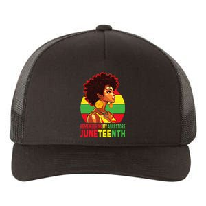 Black Women Remembering My Ancestors Juneteenth Yupoong Adult 5-Panel Trucker Hat