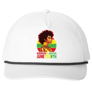 Black Women Remembering My Ancestors Juneteenth Snapback Five-Panel Rope Hat