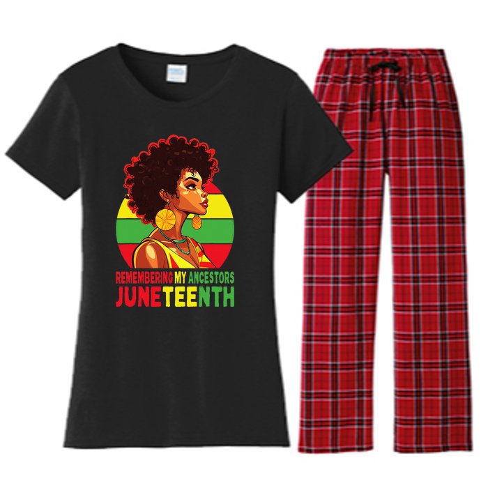 Black Women Remembering My Ancestors Juneteenth Women's Flannel Pajama Set