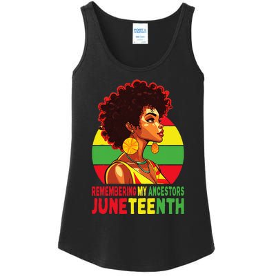 Black Women Remembering My Ancestors Juneteenth Ladies Essential Tank