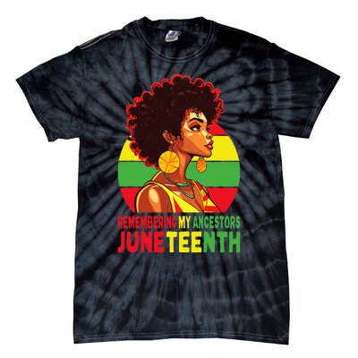 Black Women Remembering My Ancestors Juneteenth Tie-Dye T-Shirt