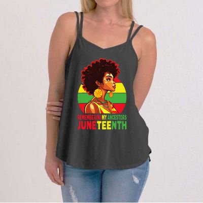 Black Women Remembering My Ancestors Juneteenth Women's Strappy Tank