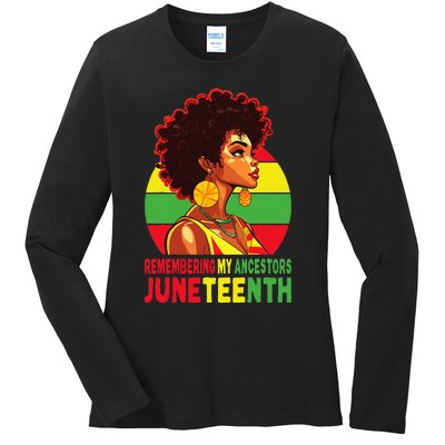 Black Women Remembering My Ancestors Juneteenth Ladies Long Sleeve Shirt