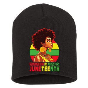 Black Women Remembering My Ancestors Juneteenth Short Acrylic Beanie