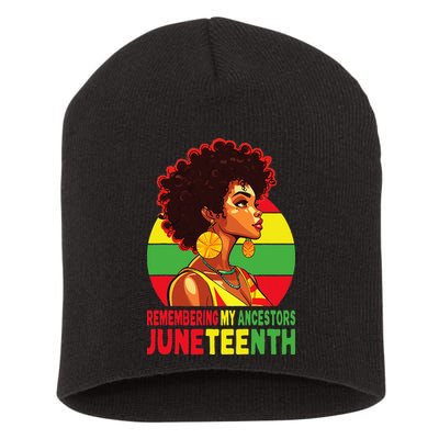 Black Women Remembering My Ancestors Juneteenth Short Acrylic Beanie