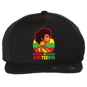 Black Women Remembering My Ancestors Juneteenth Wool Snapback Cap