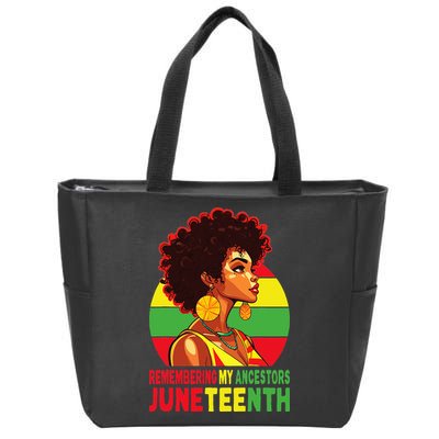 Black Women Remembering My Ancestors Juneteenth Zip Tote Bag