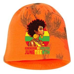 Black Women Remembering My Ancestors Juneteenth Kati - Camo Knit Beanie