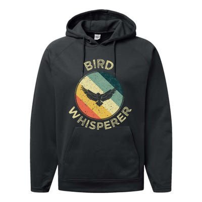 Bird Whisperer Retro Vintage Zoologist Birds Lover Performance Fleece Hoodie