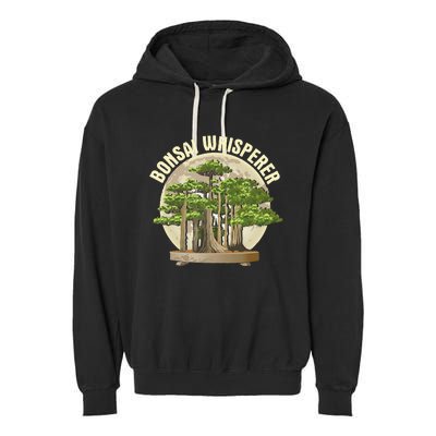 Bonsai Whisperer Retro Gardener Nature Bonsai Tree Lover Garment-Dyed Fleece Hoodie