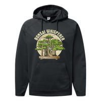 Bonsai Whisperer Retro Gardener Nature Bonsai Tree Lover Performance Fleece Hoodie