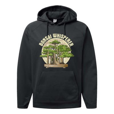 Bonsai Whisperer Retro Gardener Nature Bonsai Tree Lover Performance Fleece Hoodie