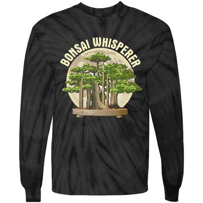 Bonsai Whisperer Retro Gardener Nature Bonsai Tree Lover Tie-Dye Long Sleeve Shirt