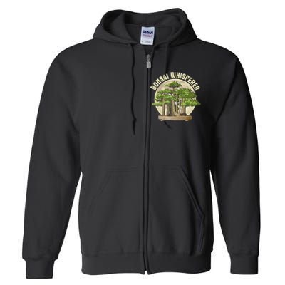 Bonsai Whisperer Retro Gardener Nature Bonsai Tree Lover Full Zip Hoodie