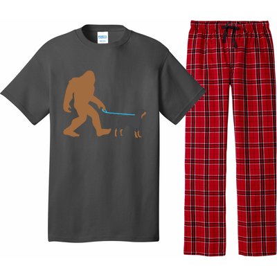 Bigfoot Walking Rottweiler Dog Funny Sasquatch Gift Pajama Set