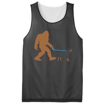 Bigfoot Walking Rottweiler Dog Funny Sasquatch Gift Mesh Reversible Basketball Jersey Tank